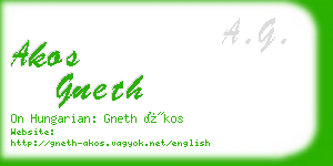 akos gneth business card